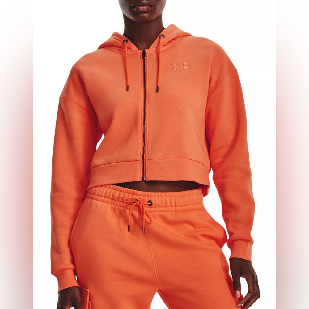 Under Armour Women's Fleece Full Zip Sweater, Color: Orange, Size: various sizes